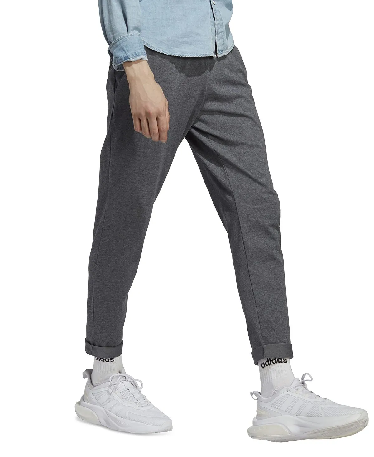 adidas Men's Essentials Performance Single Jersey Tapered Open Hem Joggers