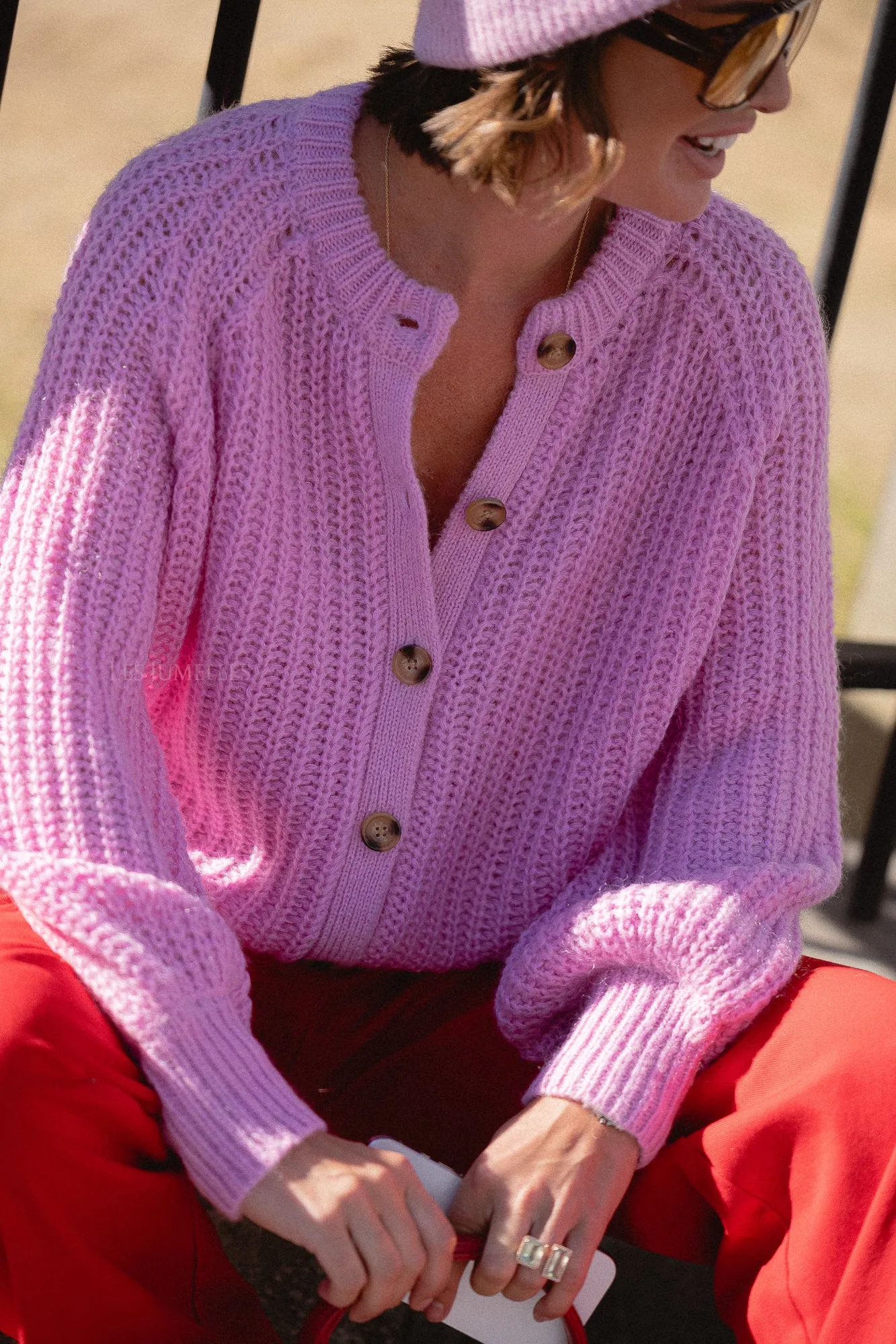 Alix cardigan fondant pink