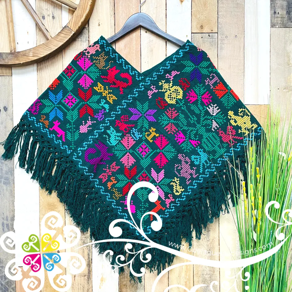 Arbol de la Vida Design Embroider Poncho - Mañanita