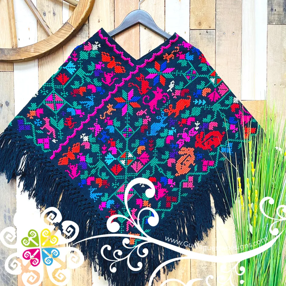 Arbol de la Vida Design Embroider Poncho - Mañanita