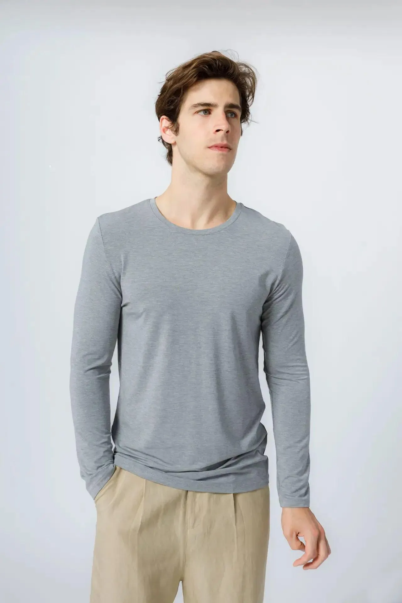 Bamboo Crew Neck Long Sleeve Tee