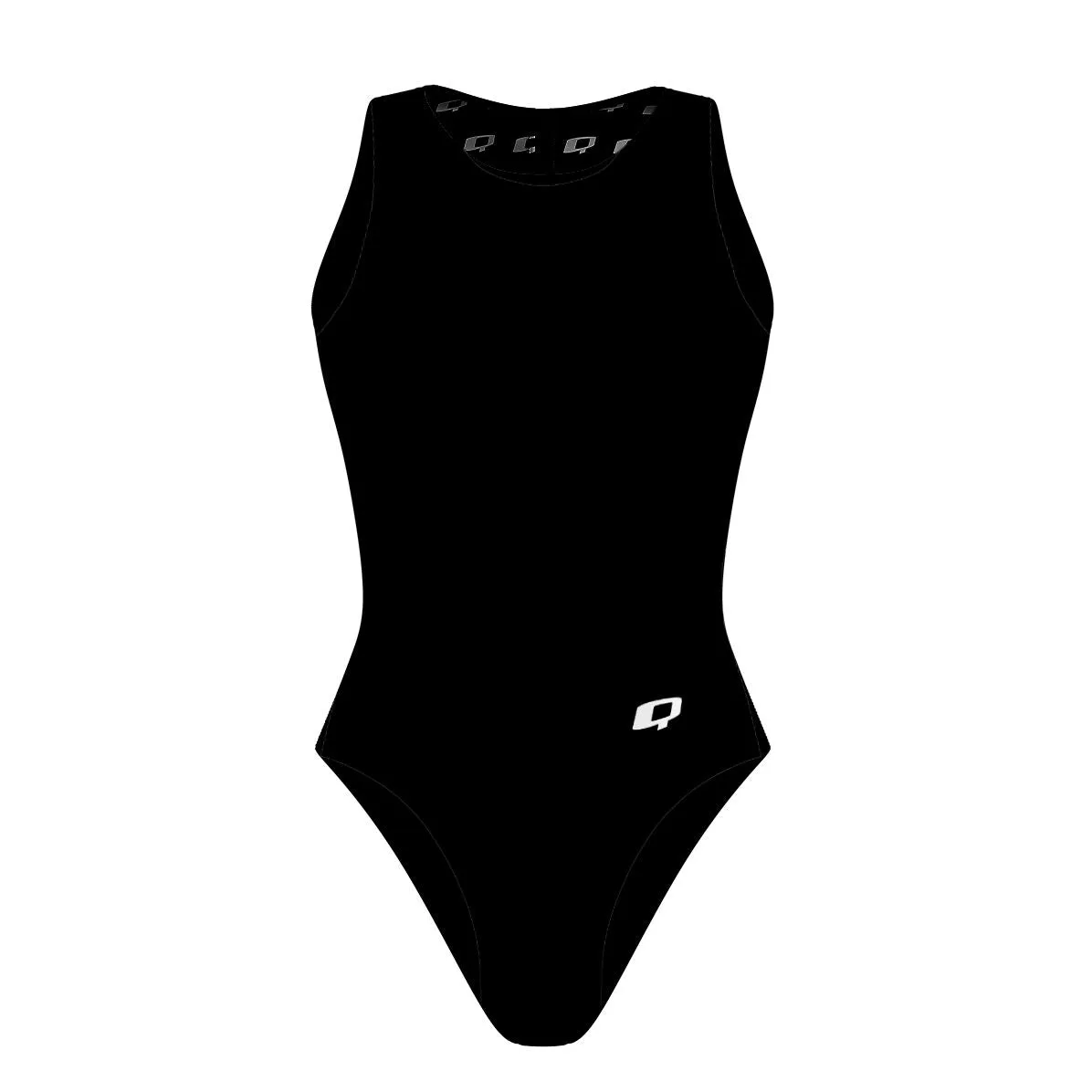 Black Solid - Women Waterpolo Swimsuit Classic Cut