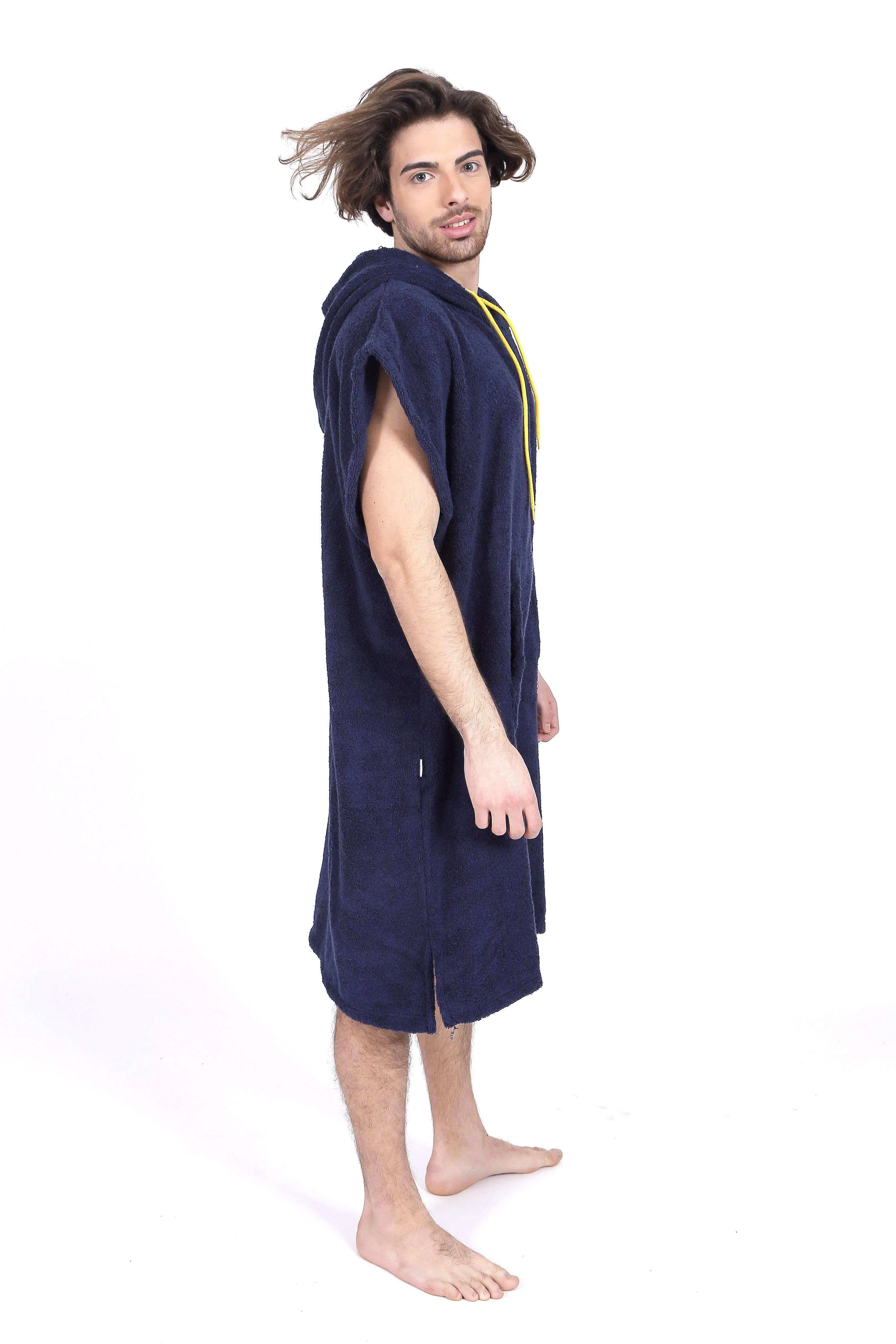 Blue Surf Poncho - Large Size - Cotton - Sleeveless