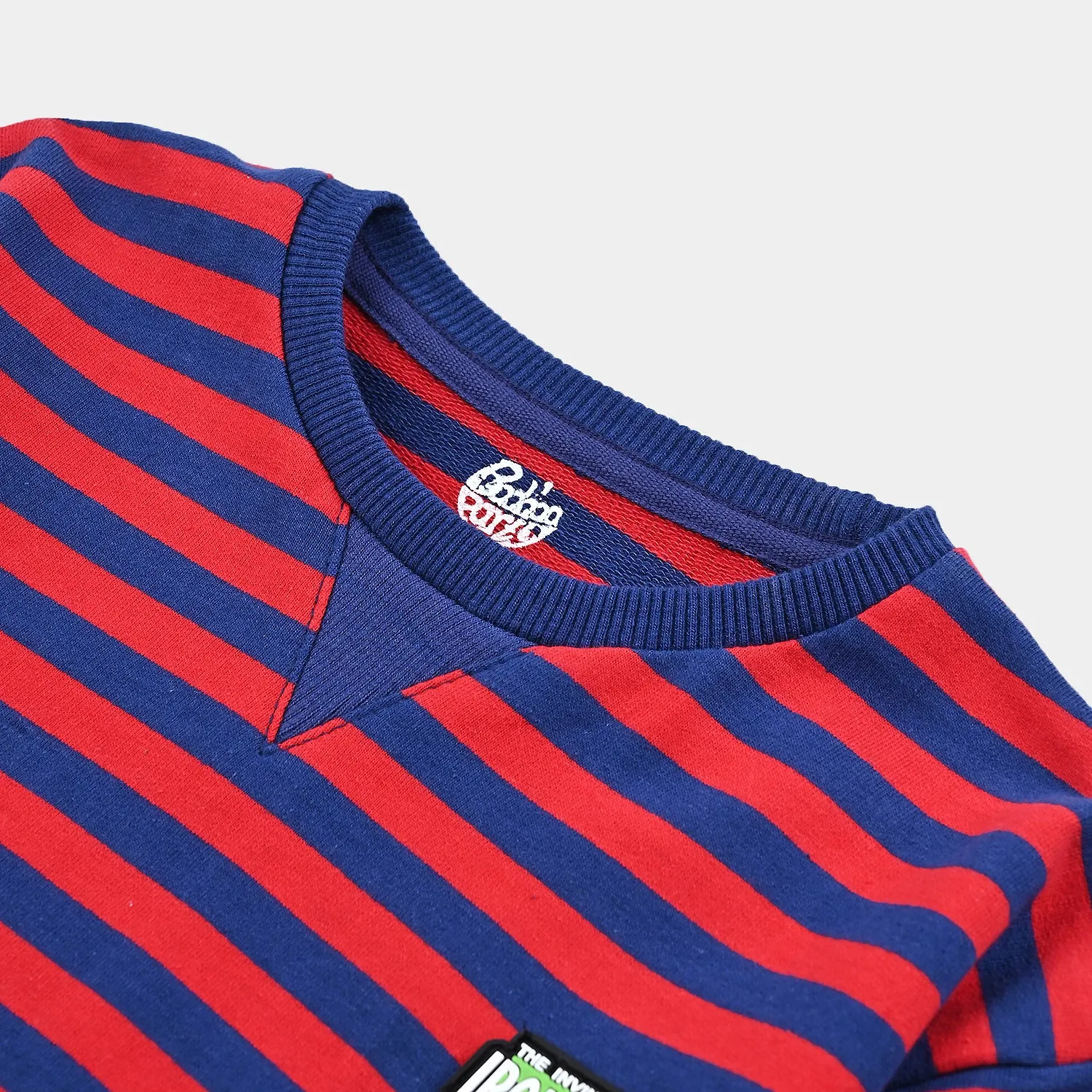 Boys Cotton Terry Sweatshirt Character-Navy/Red