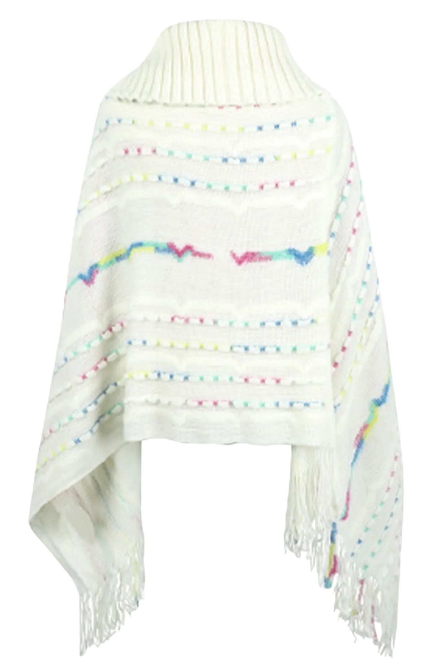 Cloak Sleeve Fringe Detail Poncho