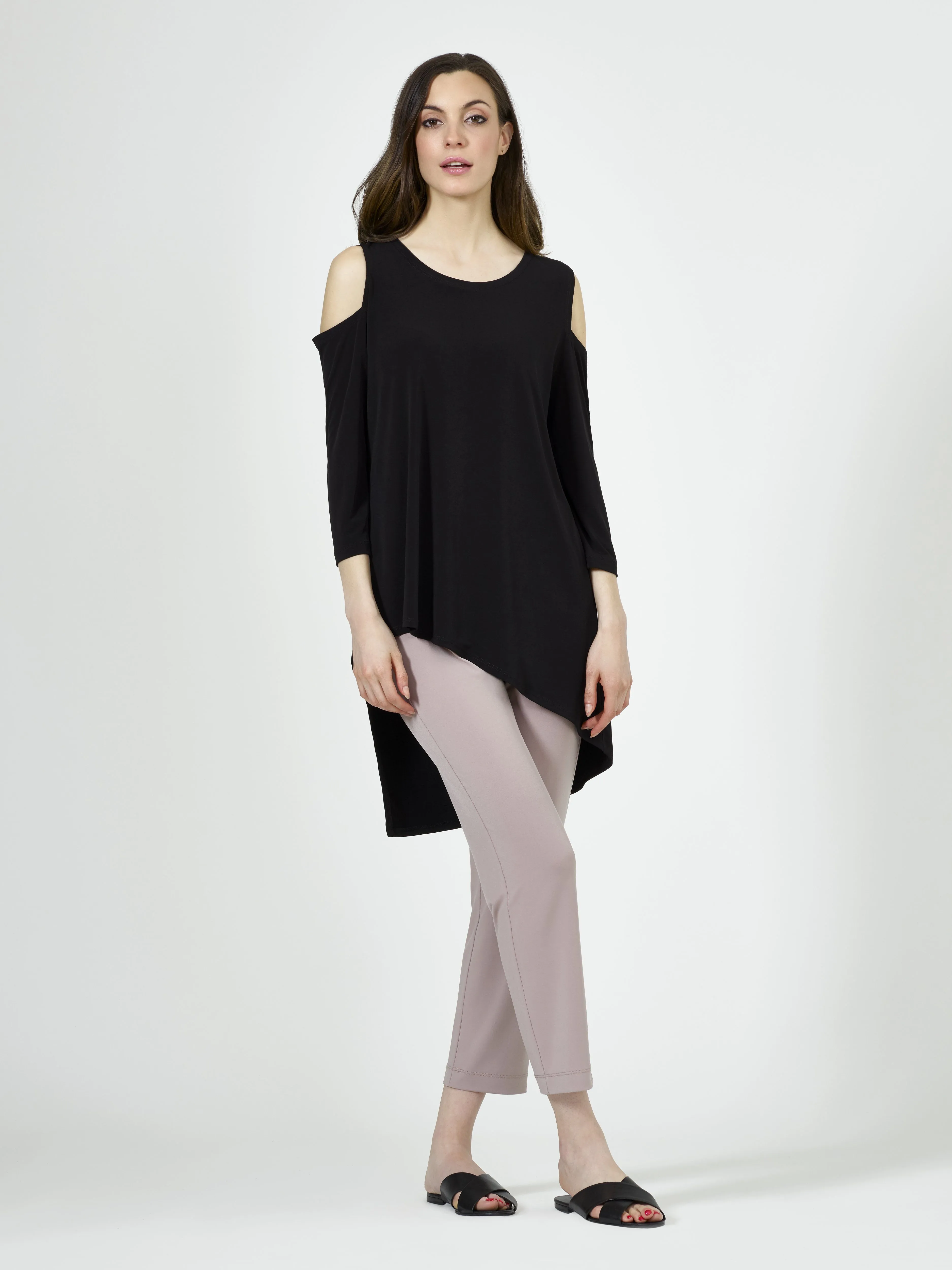 Cut out shoulder Asymmetrical Tunic