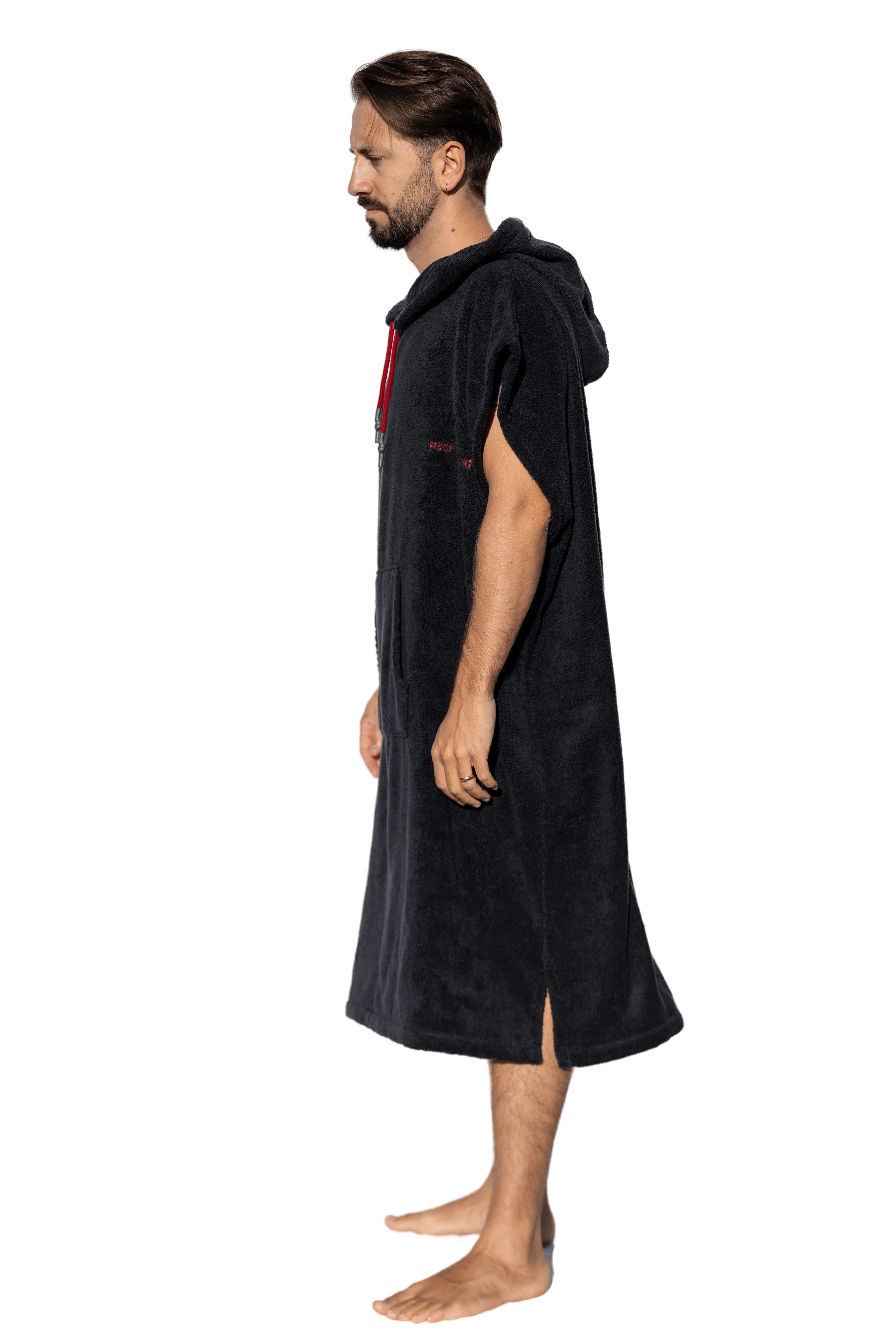 Dark Gray Surf Poncho - Large Size - Cotton - Sleeveless