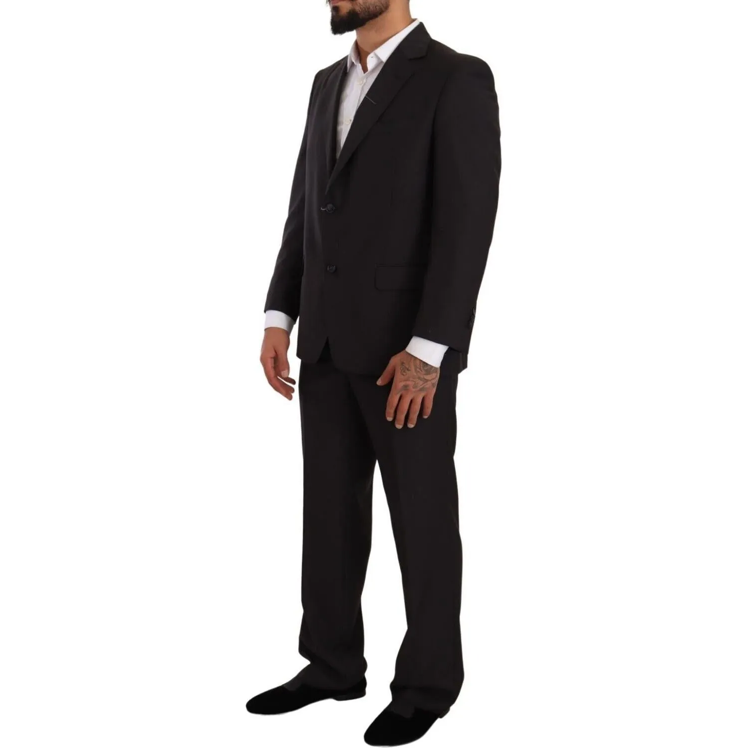 Domenico Tagliente Sleek Grey 2-Piece Mens Suit with Notch Lapels