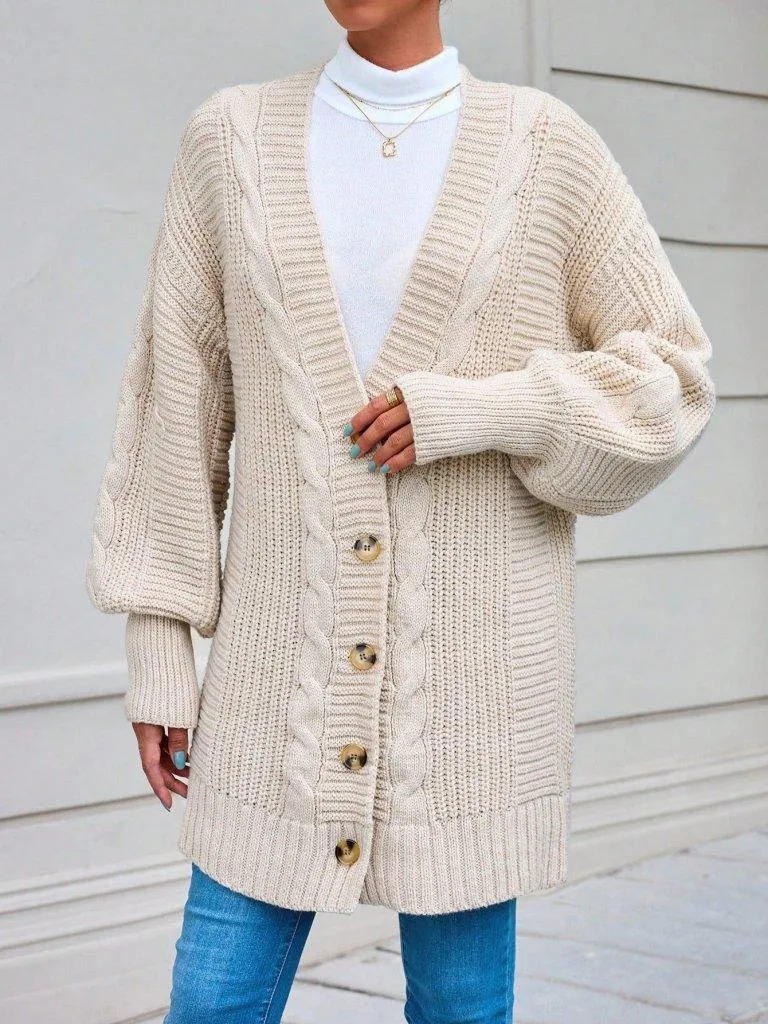 Eliza Long Sleeve Five-Button Knitwear Cardigan