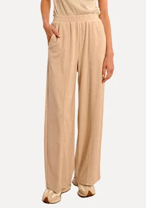 Emmy Elastic Waist Knit Trousers - Ash Beige