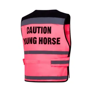 Equisafety Child Hi Vis Waistcoat - Pink -Caution Young Horse