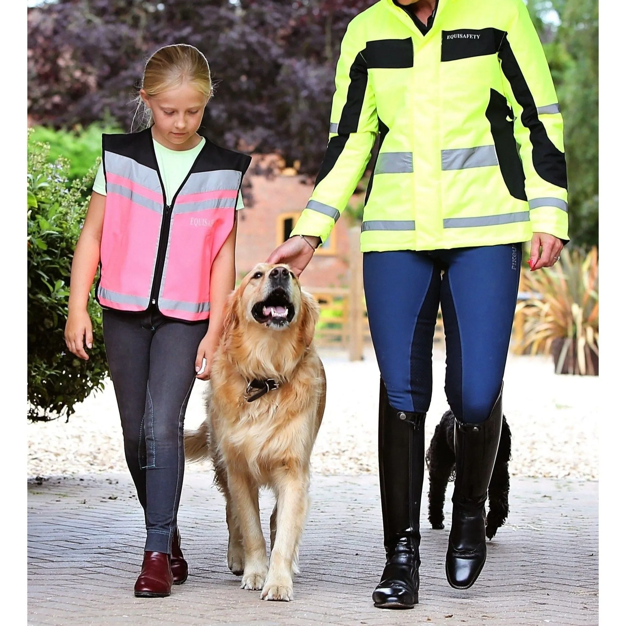 Equisafety Child Hi Vis Waistcoat - Pink -Caution Young Horse