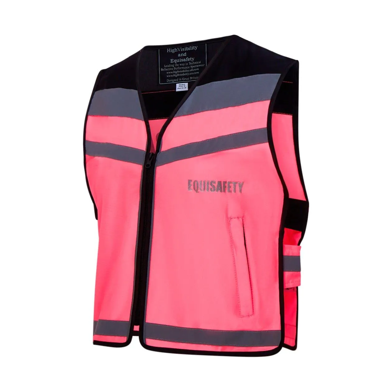 Equisafety Child Hi Vis Waistcoat - Pink -Caution Young Horse