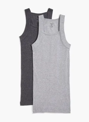 Essential Cotton Square-Cut Tank 2-Pack