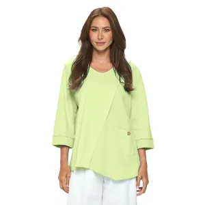 Focus Soft Knit Tunic with Waffle Contrast in Key Lime - C2004-KEY - Sizes S & M Only!