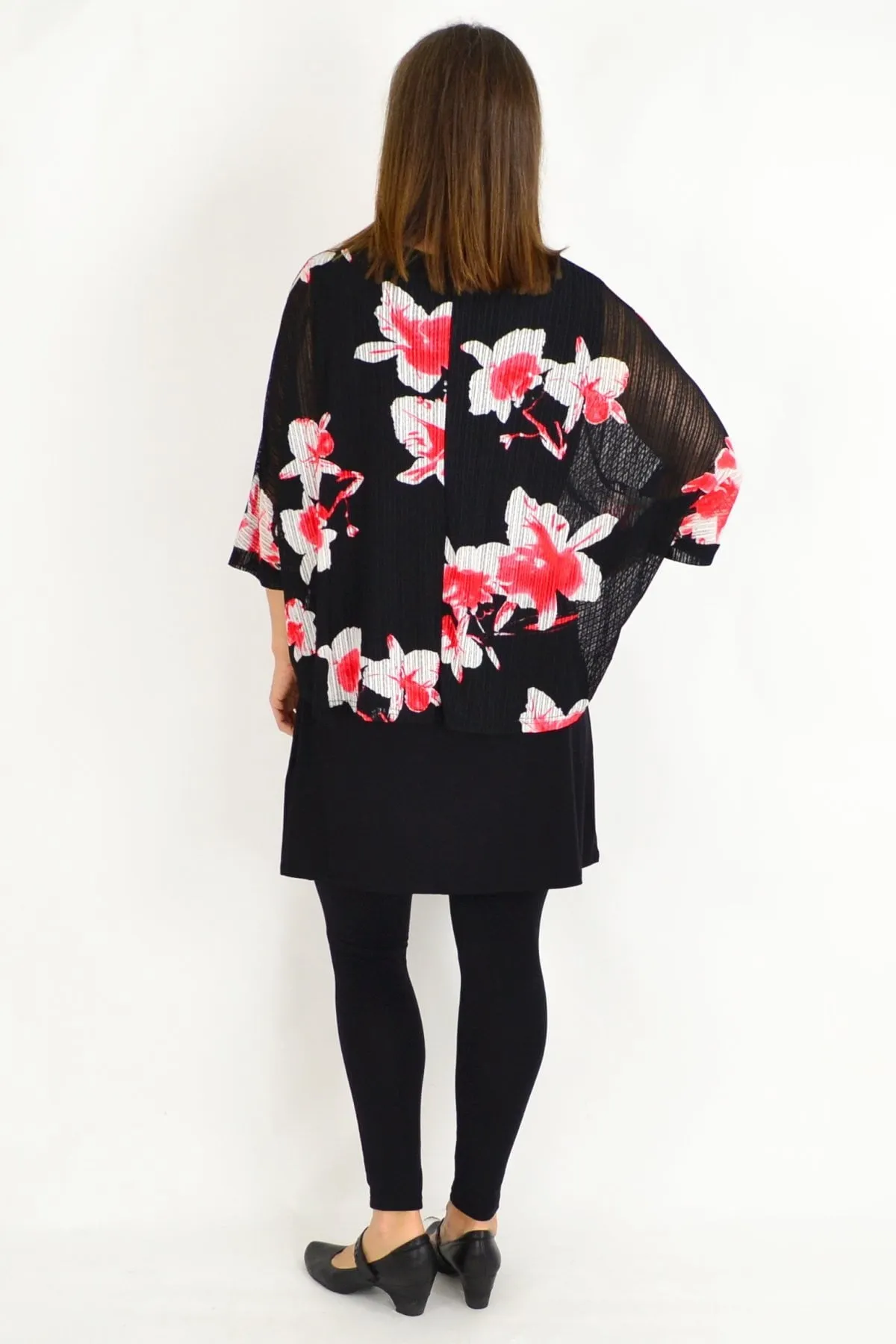 Frans Floral Overlay Tunic Top