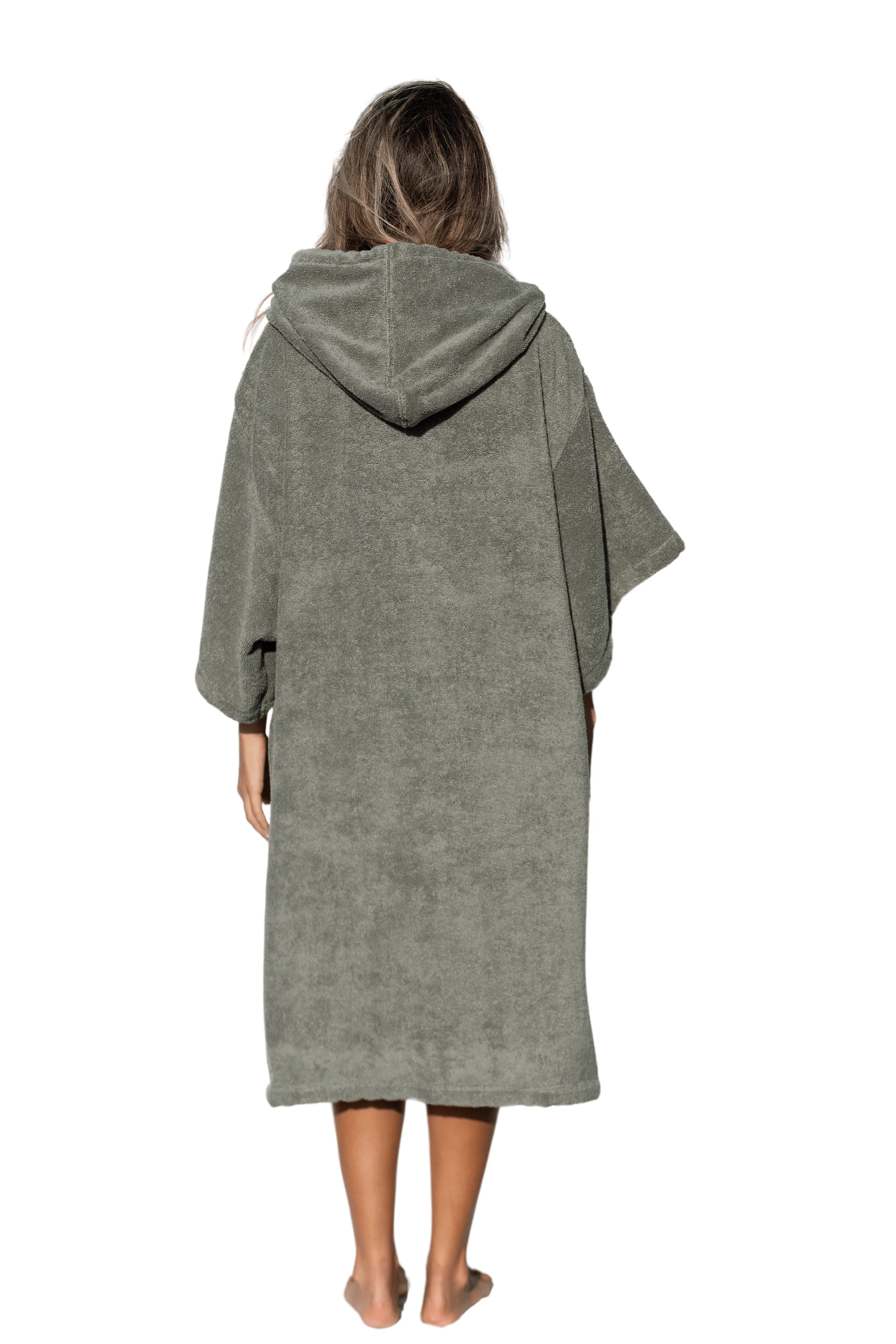 Green Surf Poncho - One Size - Cotton - with sleeves