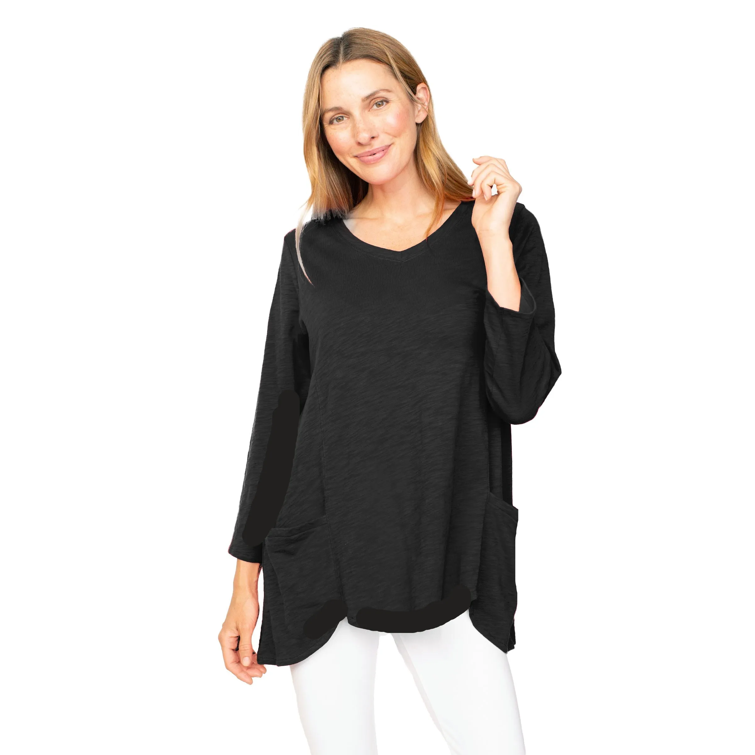 Habitat Peruvian Cotton Pebble V-Neck Tunic- 27637