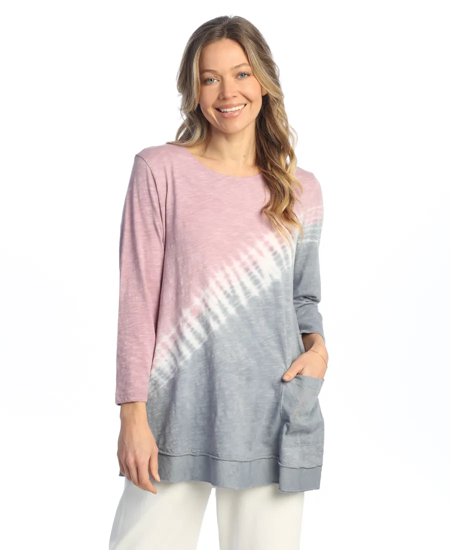 Jess & Jane "Ascent" Tie-Dye Mineral Washed Double Gauze Boxy Top - M94-2016