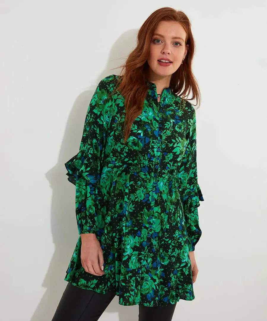 Joe Browns 18 Green Winter Florals Tunic Dress