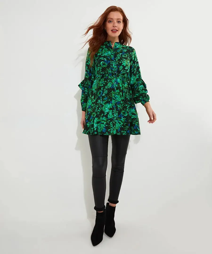 Joe Browns 18 Green Winter Florals Tunic Dress