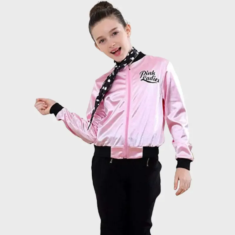 Kids Ladies Grease Jacket Costume