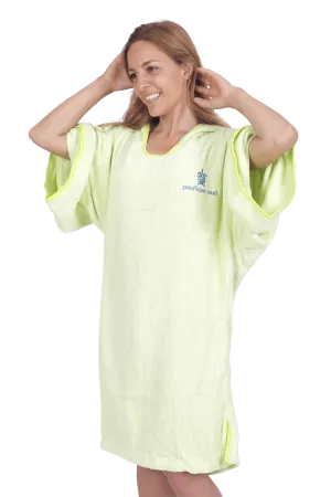 Lime Green Surf Poncho - One Size - Cotton - with sleeves