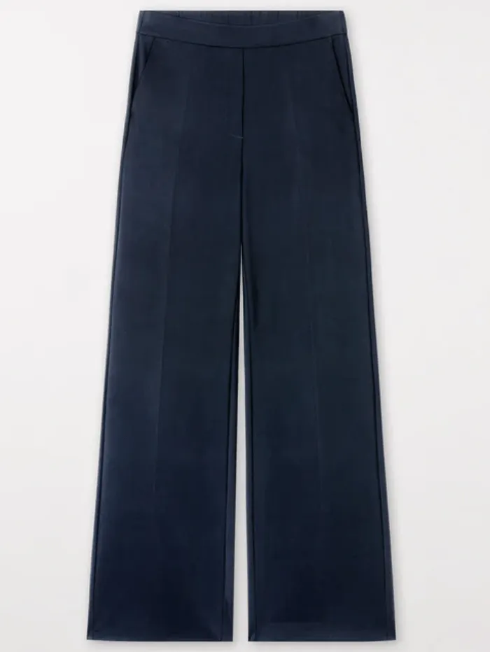 Luisa Cerano Softshell Wide Leg Trousers In Midnight Blue 608728 3686 Col 0265