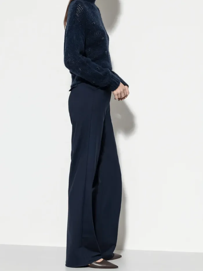 Luisa Cerano Softshell Wide Leg Trousers In Midnight Blue 608728 3686 Col 0265