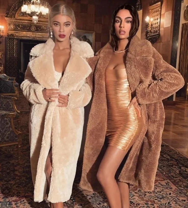 Luxury Teddy genuine wool sheepskin Luxury Coat - Stay Warm and Stylish in this Ethically Produced Fur Coat couple goals