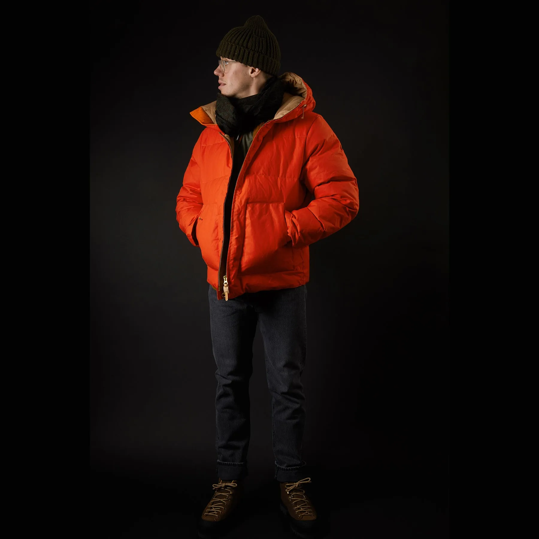 Manifattura Ceccarelli Hooded Down Parka in Orange