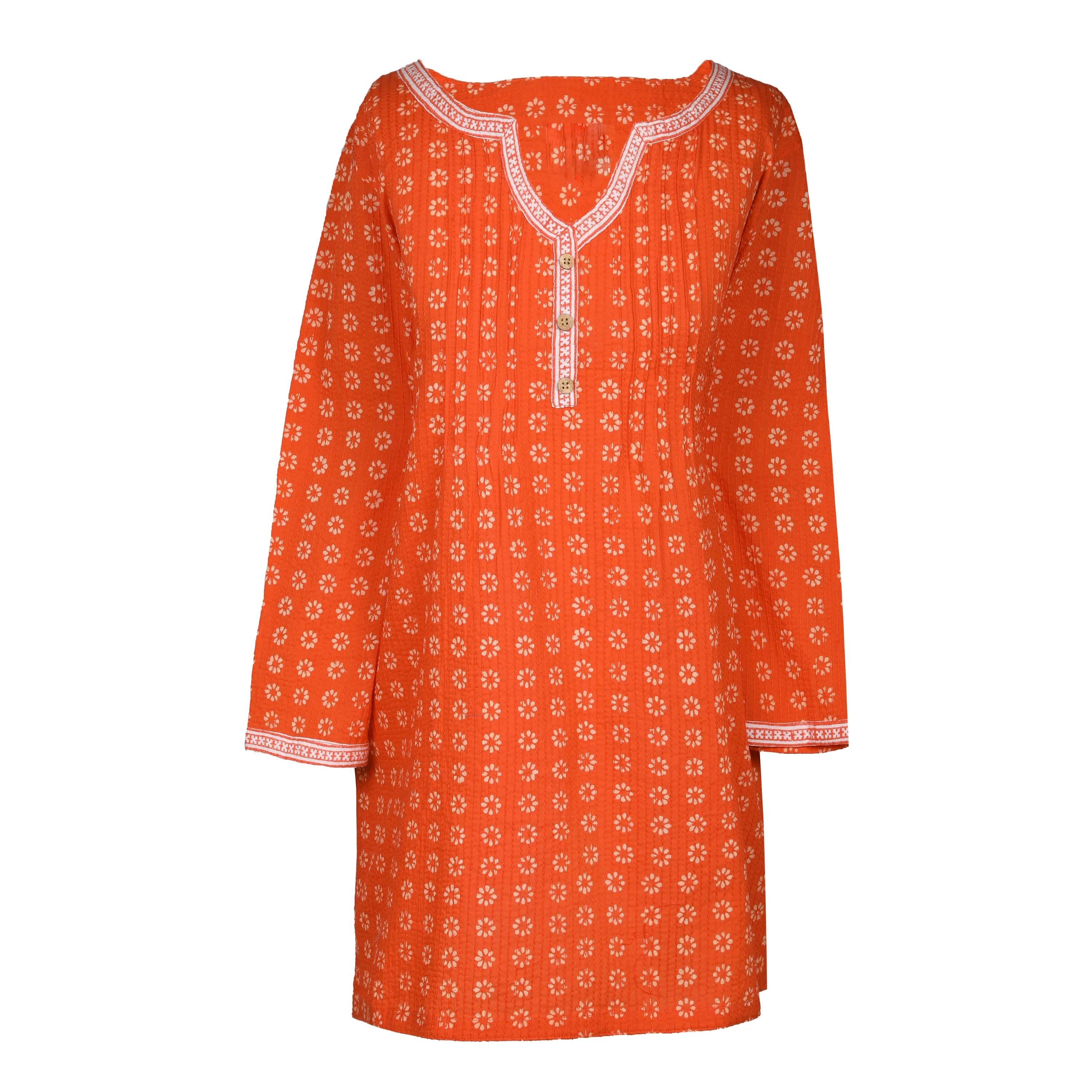 Manisha Mandarine Orange Cotton Tunic STORE CREDIT