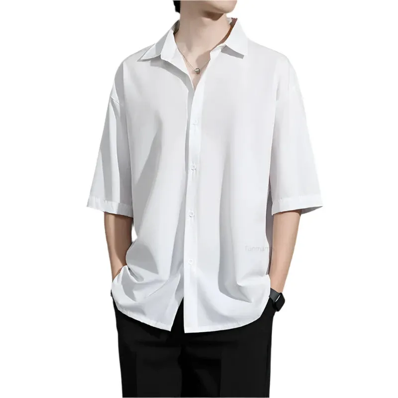 Men's New High Elastic Solid Color Formal Business Casual Comfortable Shirt