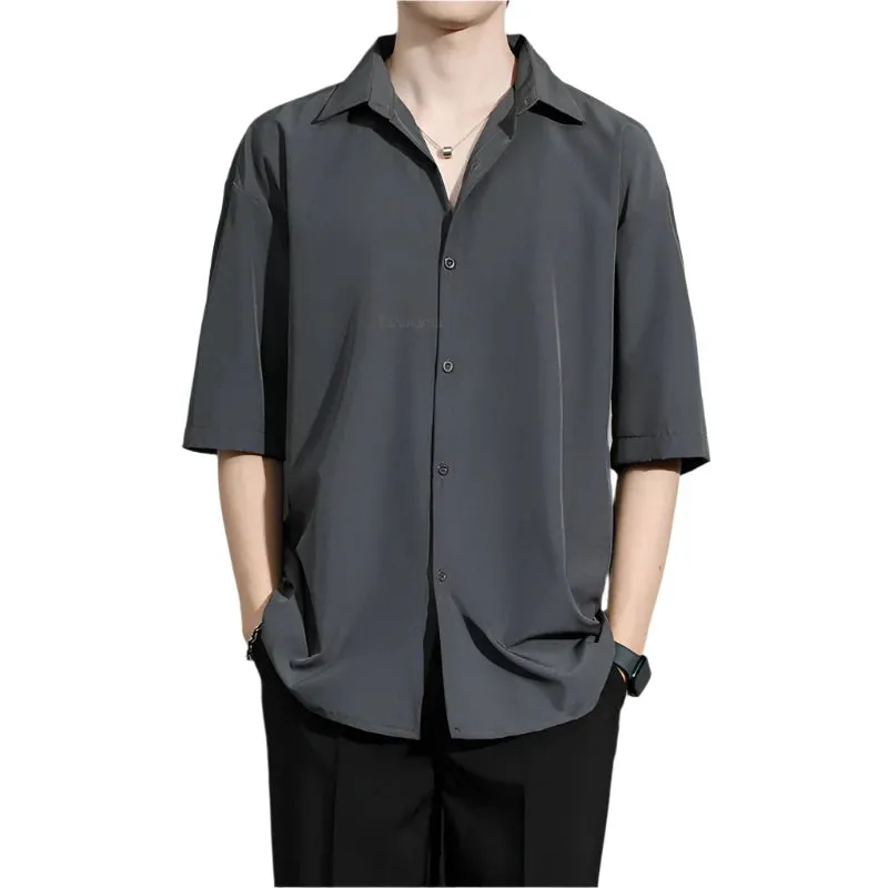 Men's New High Elastic Solid Color Formal Business Casual Comfortable Shirt