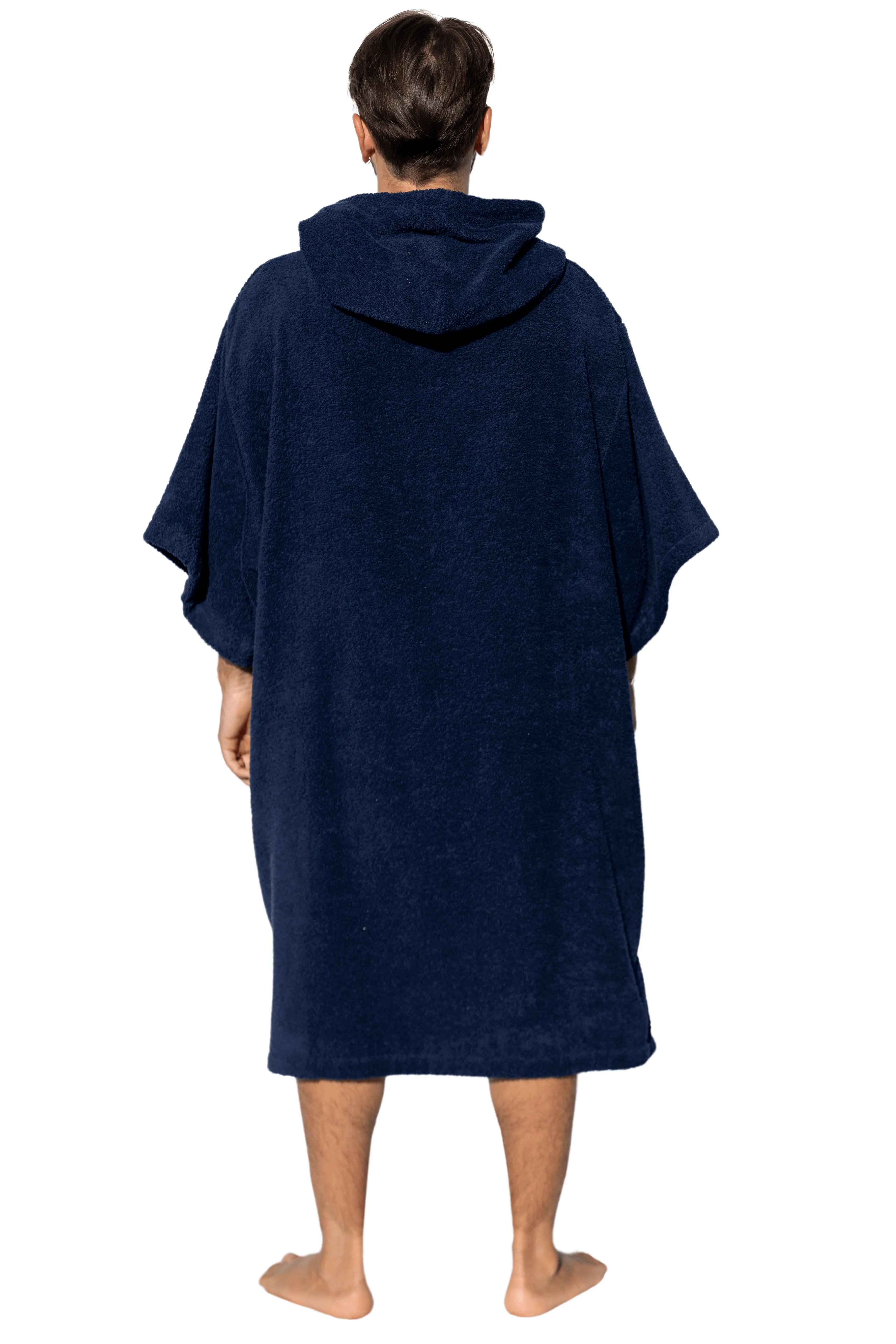 Navy Blue Surf Poncho - One Size - Cotton - with sleeves