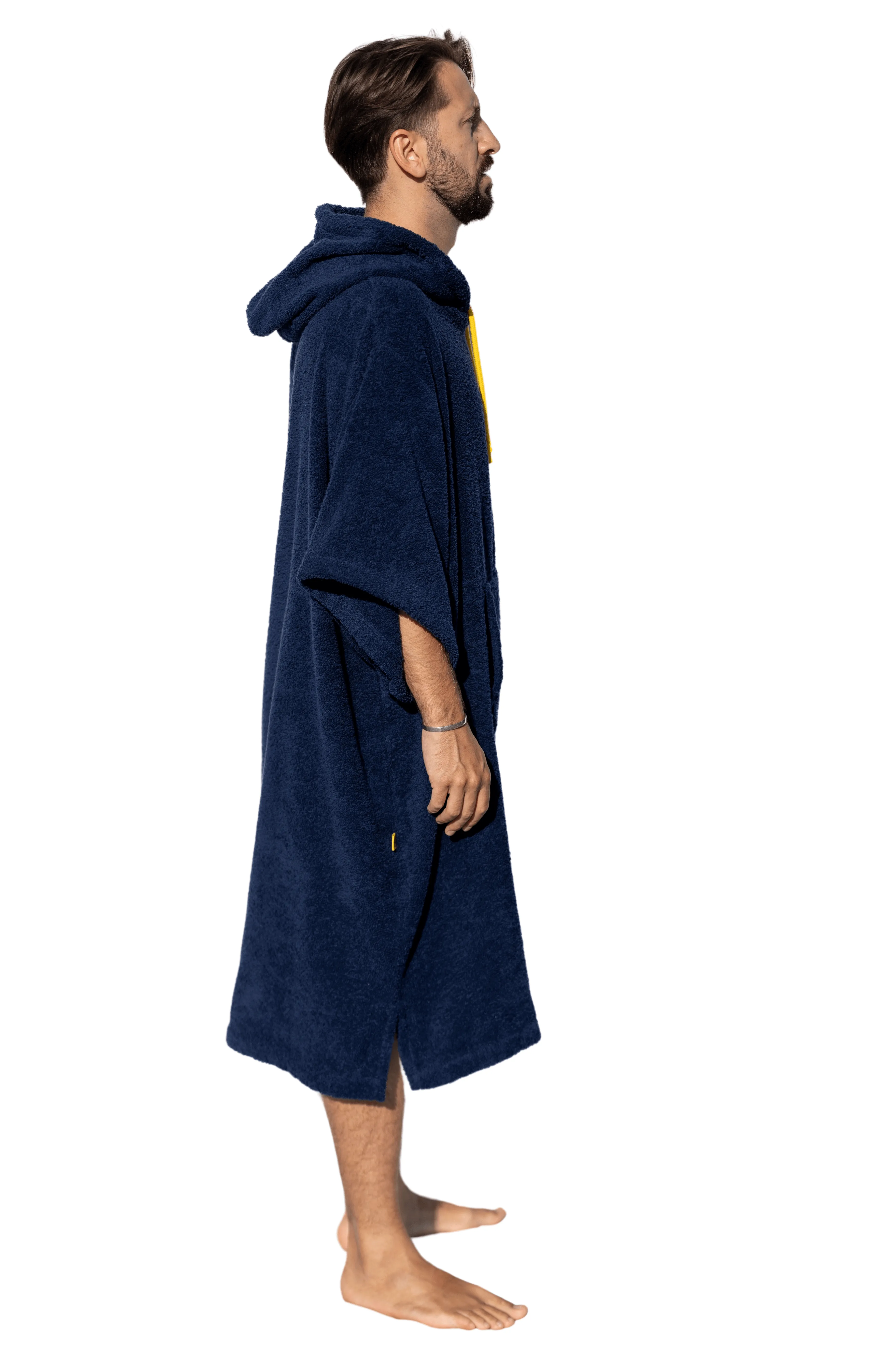 Navy Blue Surf Poncho - One Size - Cotton - with sleeves