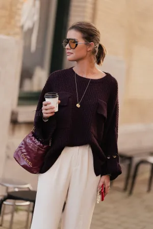 Noemie knitted jumper burgundy