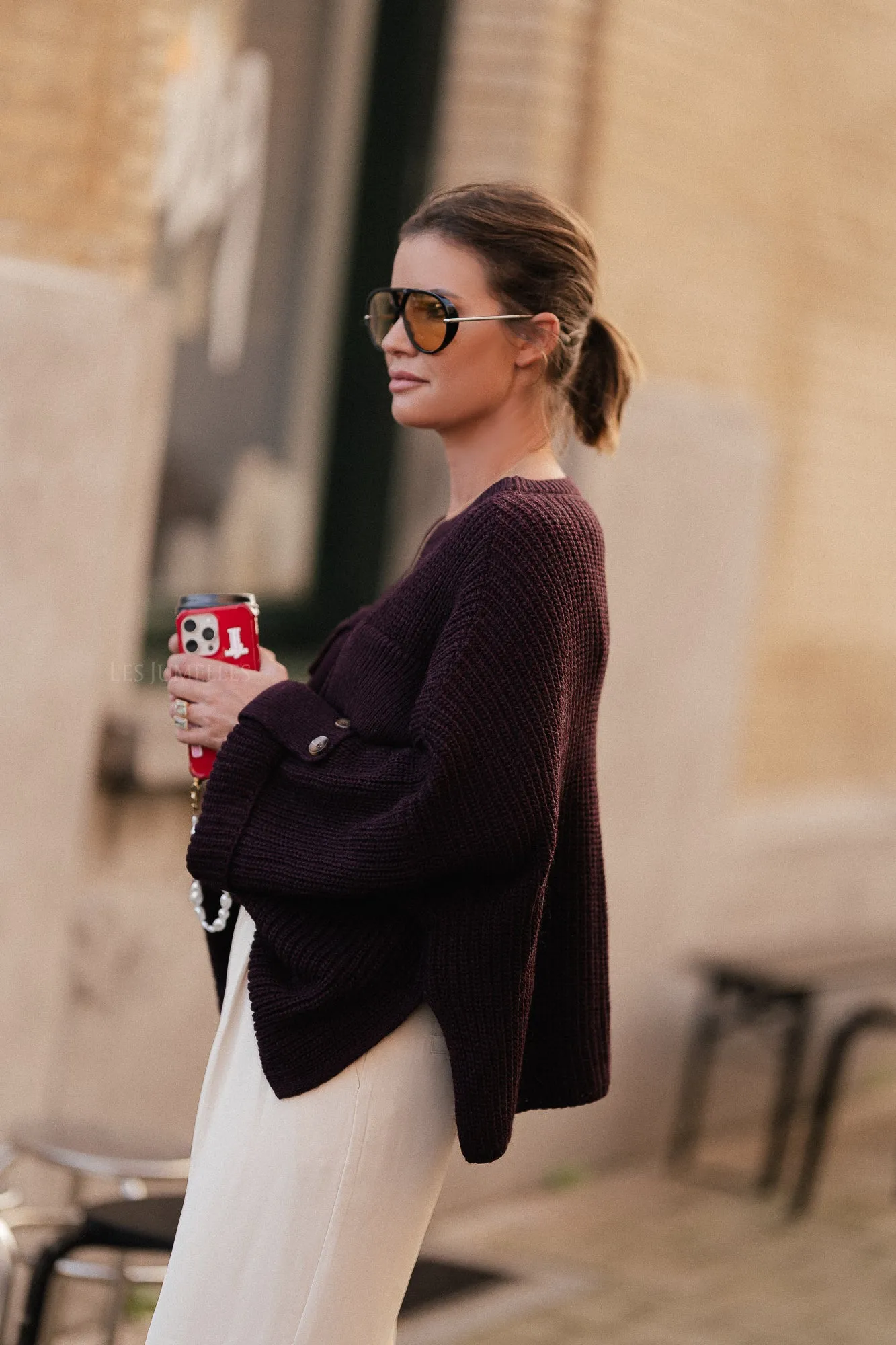 Noemie knitted jumper burgundy