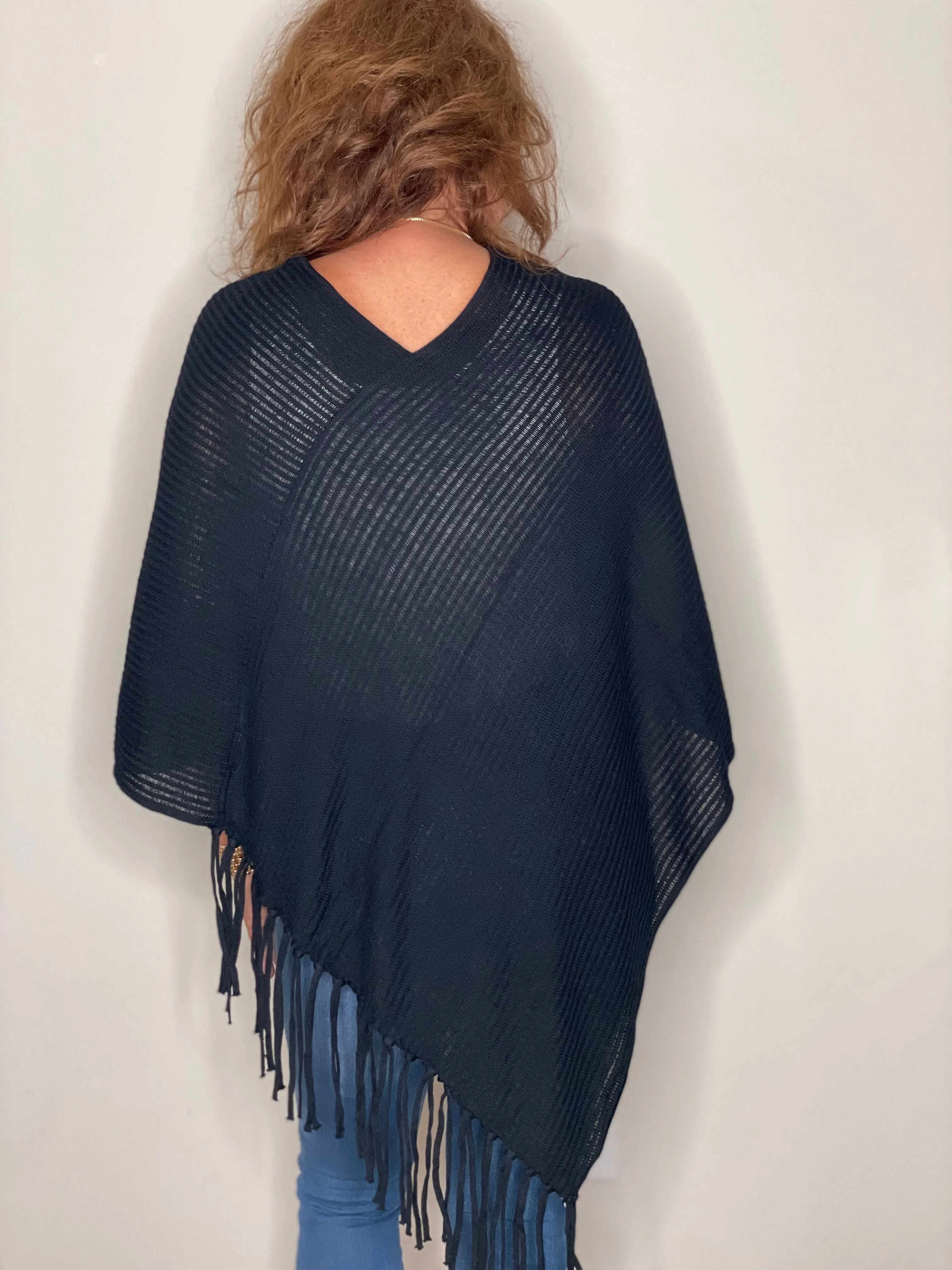 Olympia Poncho in Black