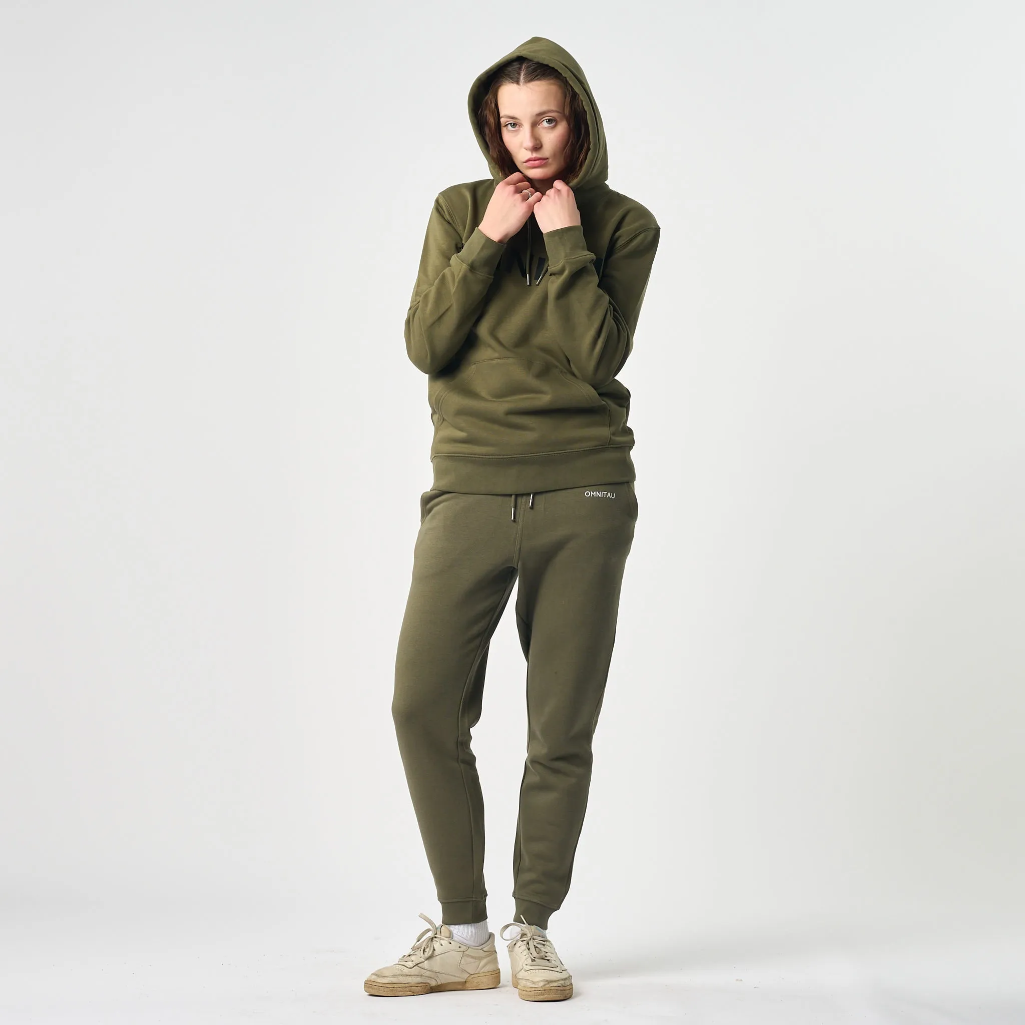 Omnitau Women's Esher Organic Cotton Overhead Hoodie - Khaki Green