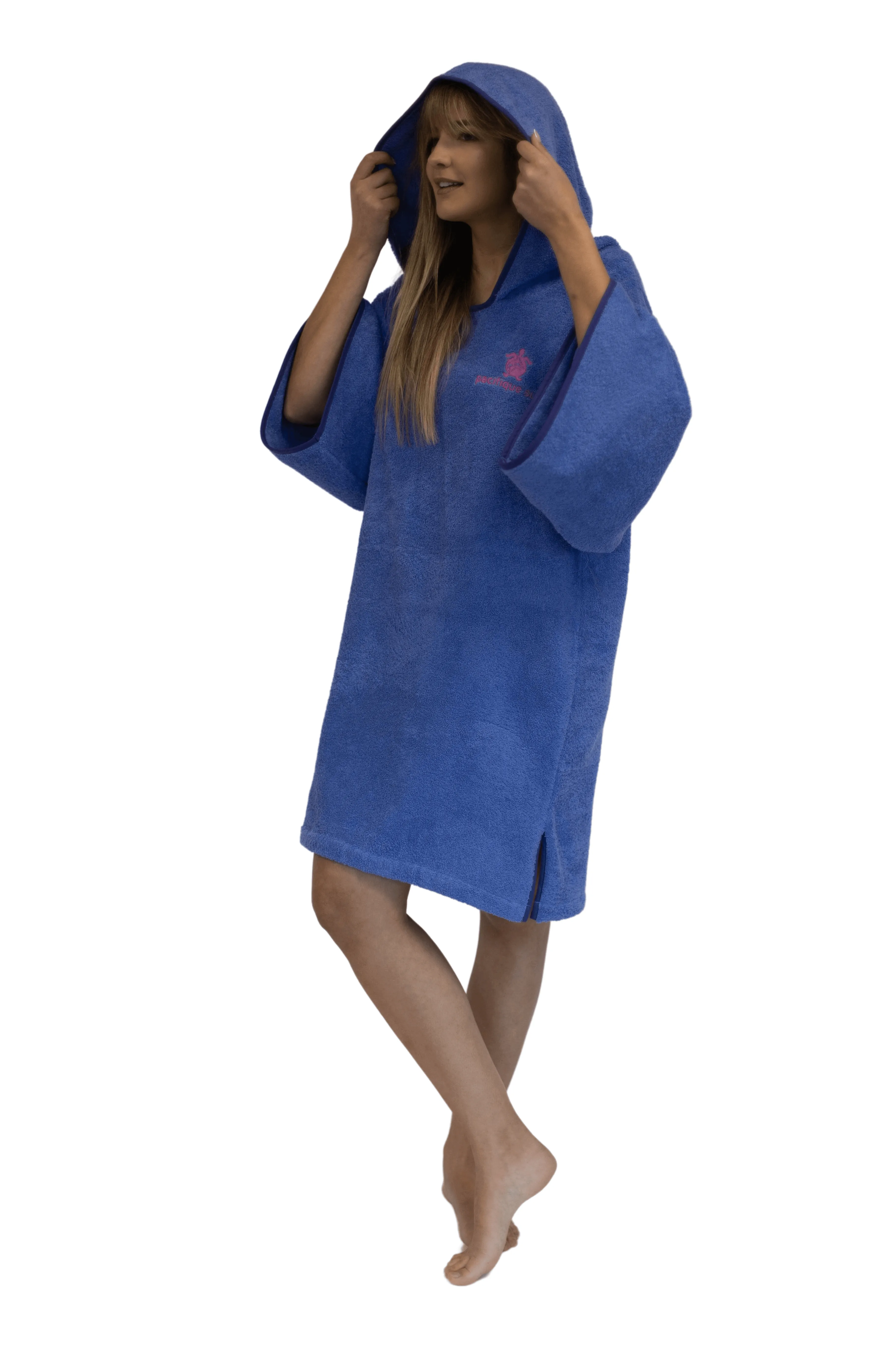 Purple Surf Poncho - One Size - Cotton - with sleeves