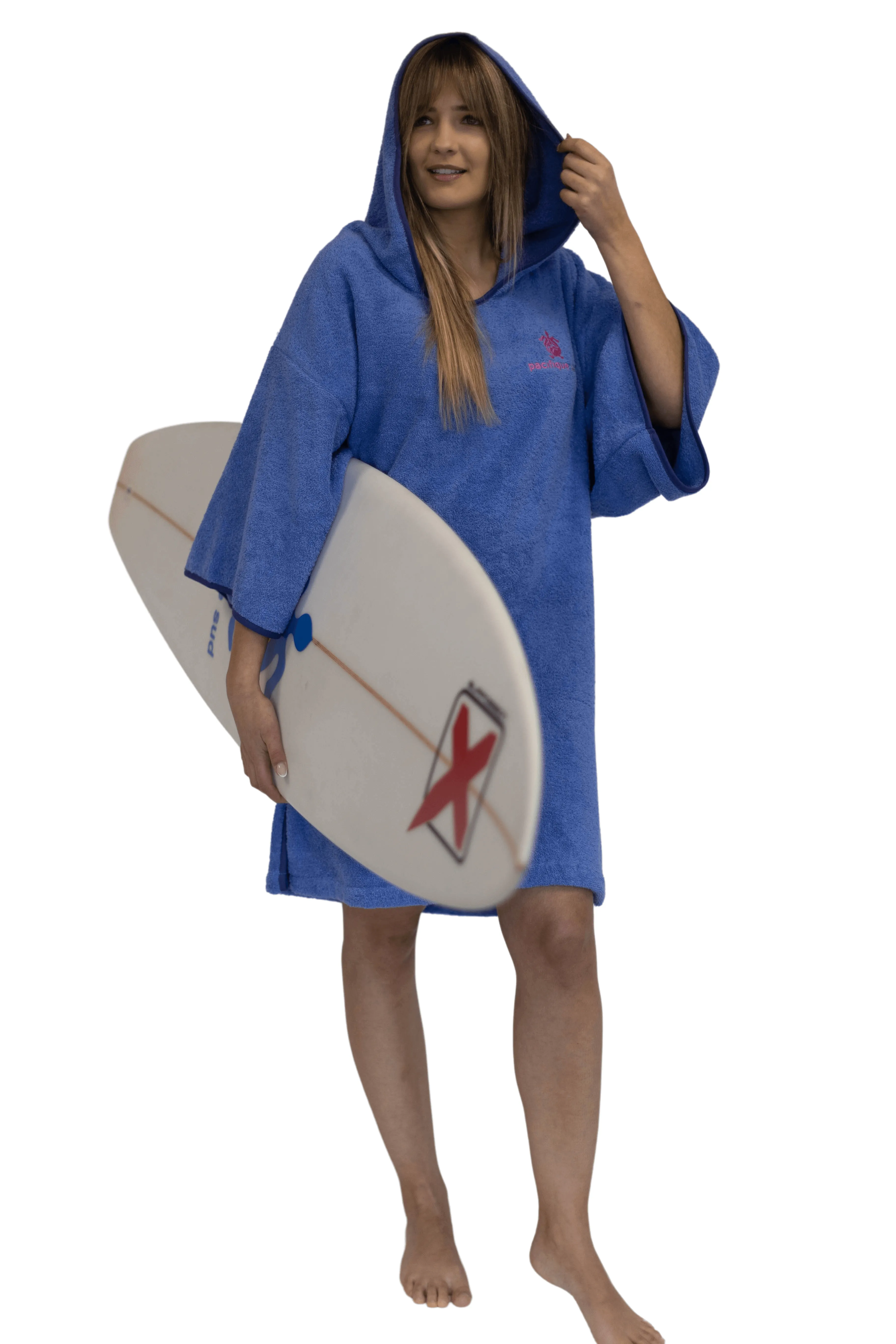 Purple Surf Poncho - One Size - Cotton - with sleeves