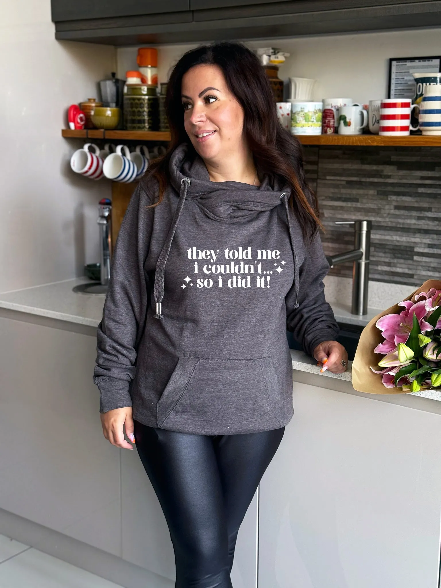 'They Told Me I Couldn't' Luxe Hoodie - Charcoal