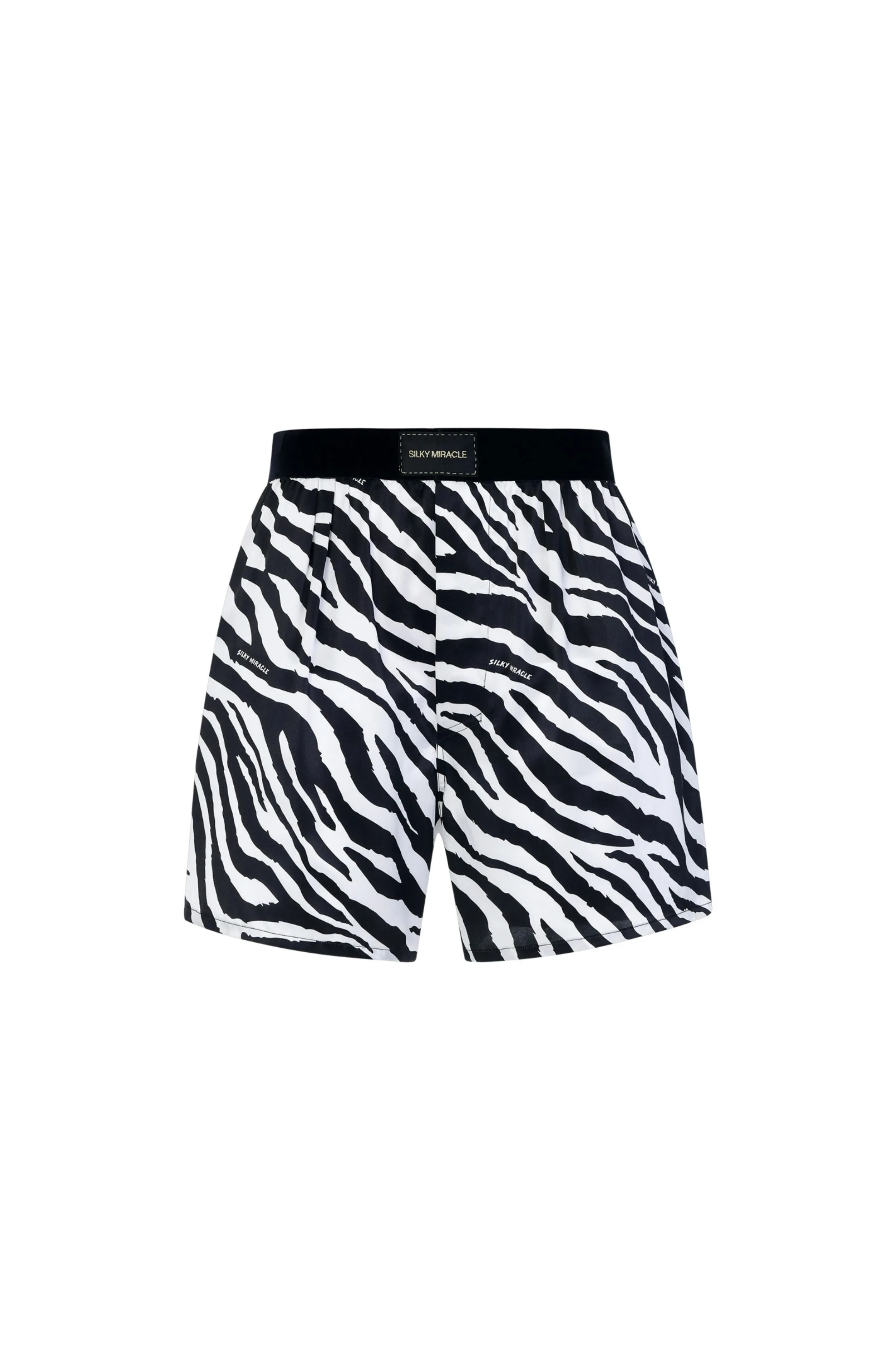 Zebra Print Velvet Boxer Shorts